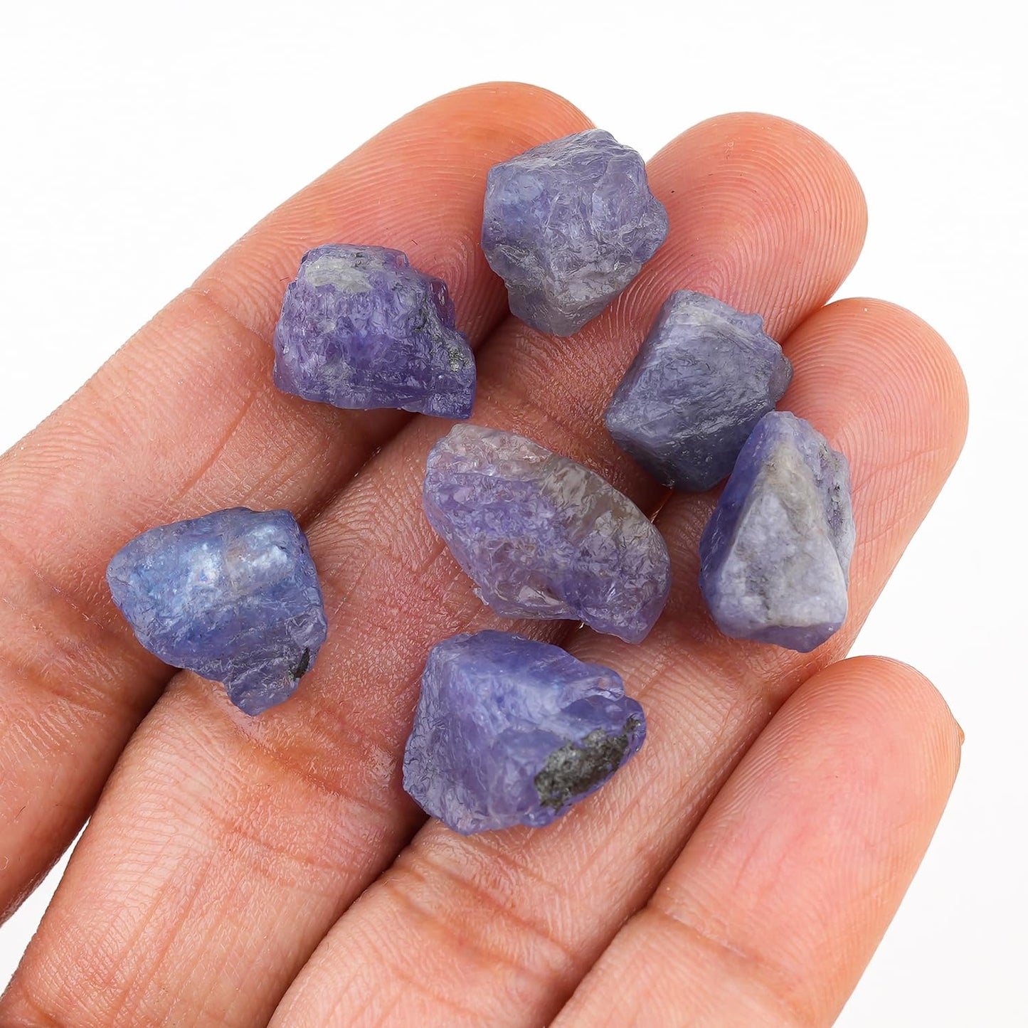 ColouredRocks 50 carats. TANZANITE Crystals, Raw Stones, Rough Gemstones, Jewelry Making Supply, Cabbing, Polishing, Cutting, DIY, Crafts (5-6 pcs.) (10-15 mm.)