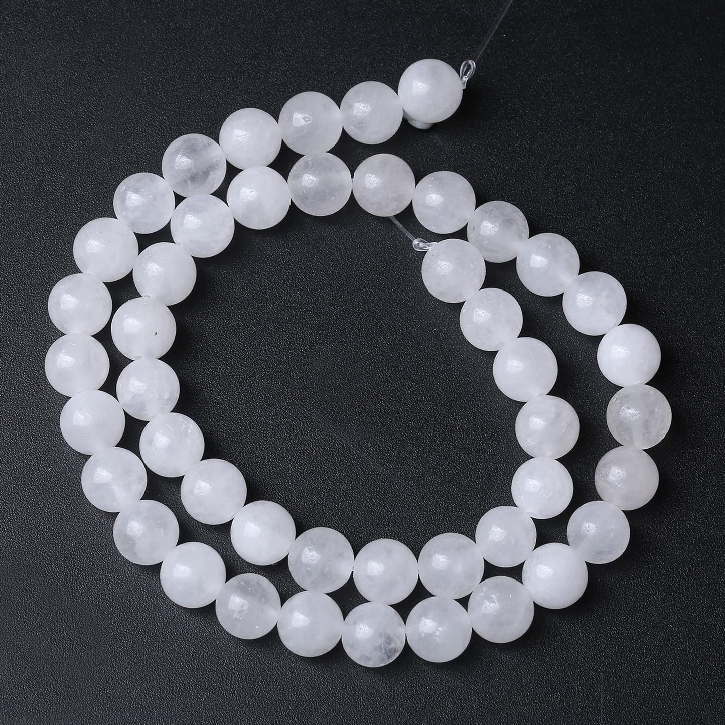 12MM 32PCS Natural Stone White Jade Loose Beads for Jewelry Making DIY Bracelet