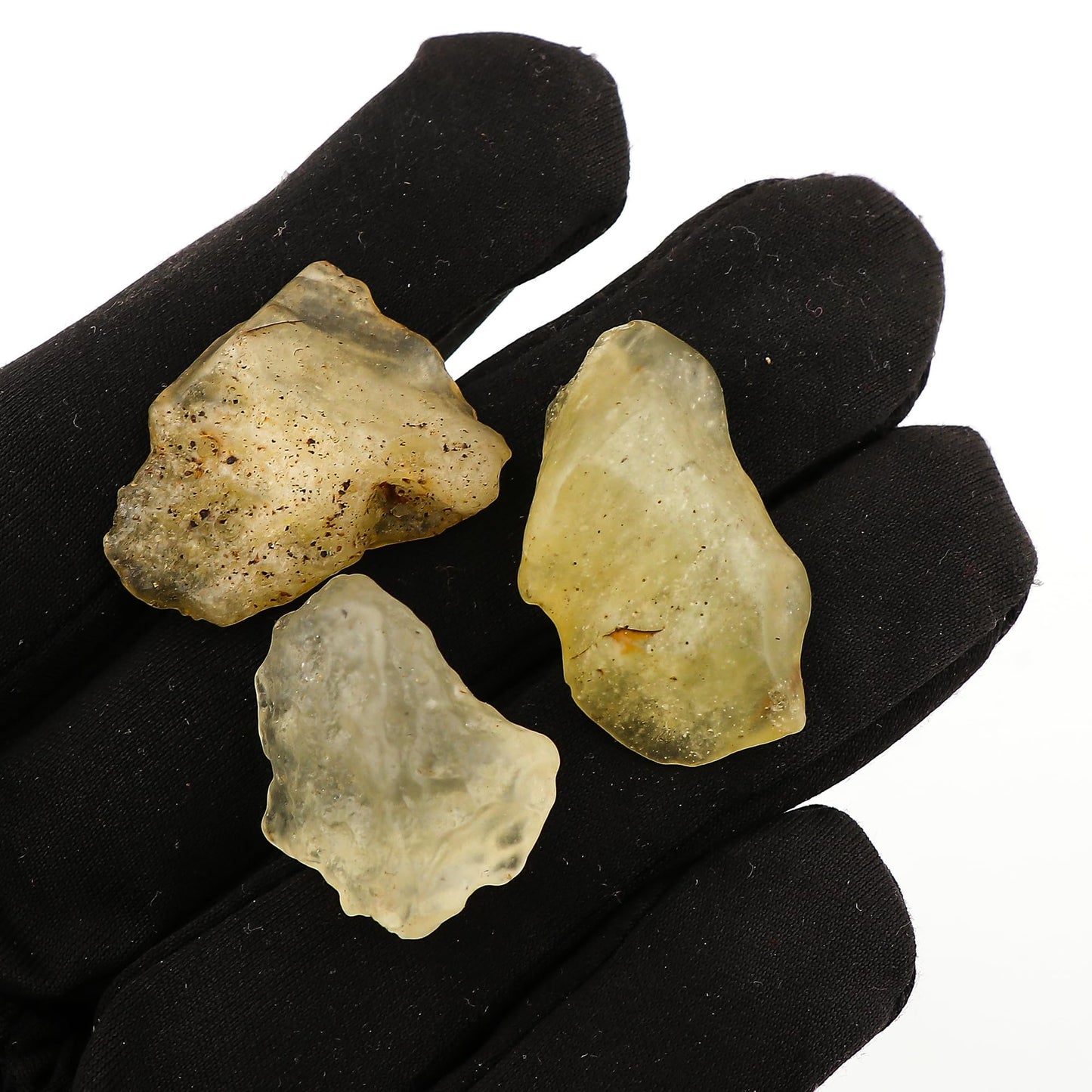 CRYSTALIS (10gm) (3pcs) Raw Milky Libyan Desert Glass/Natural Golden Tektite, Rare Loose Gemstone Wholesale Bulk Rough Jewelry Making Supply, Wire Wrapping, DIY, Gem Collectibles (18-24mm)