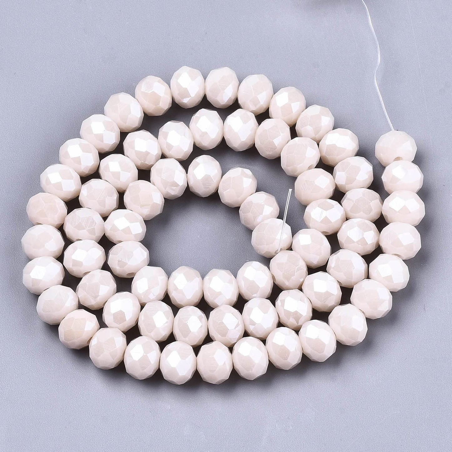 10 Strands Briolette Faceted Rondelle Glass Beads 4x3mm Electroplate Glass Opaque AB Color Tiny Loose Beads 1230pcs for Bracelets Jewelry Making