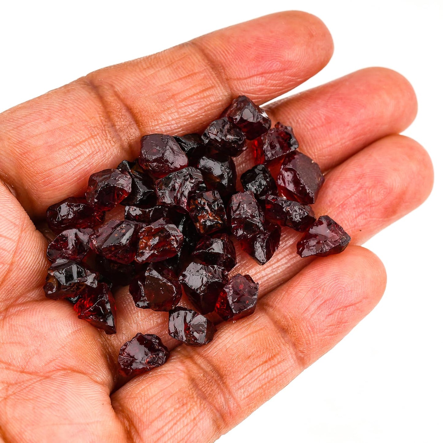 ColouredRocks 100 carats Rhodolite Pink Garnet Crystals, Raw Stones, Rough Gemstones, Jewelry Making Supply, Cabbing, Polishing, Cutting, DIY, Crafts (35+pcs) (5-8mm)