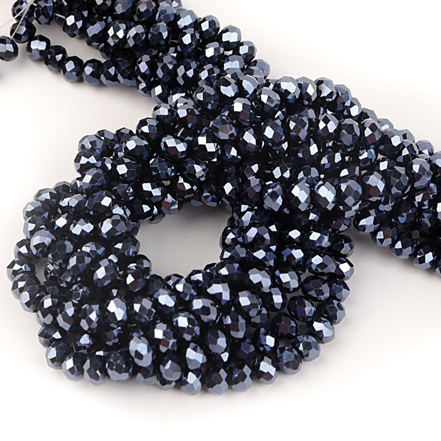 Laopottbeads 1200Pcs 4mm Crystal Glass Beads for Jewelry Making Beads for Bracelets Necklace Pendants Making Supplies(Navy Blue)