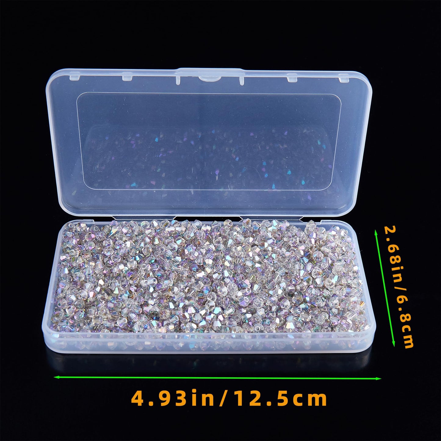 Laopottbeads 1100PCS 4mm Bicone Crystal Glass Beads for Jewelry Making, Sparkling Mini Beads for Suncatchers, DIY Bracelets & Craft Projects (AB Phantom Purple)