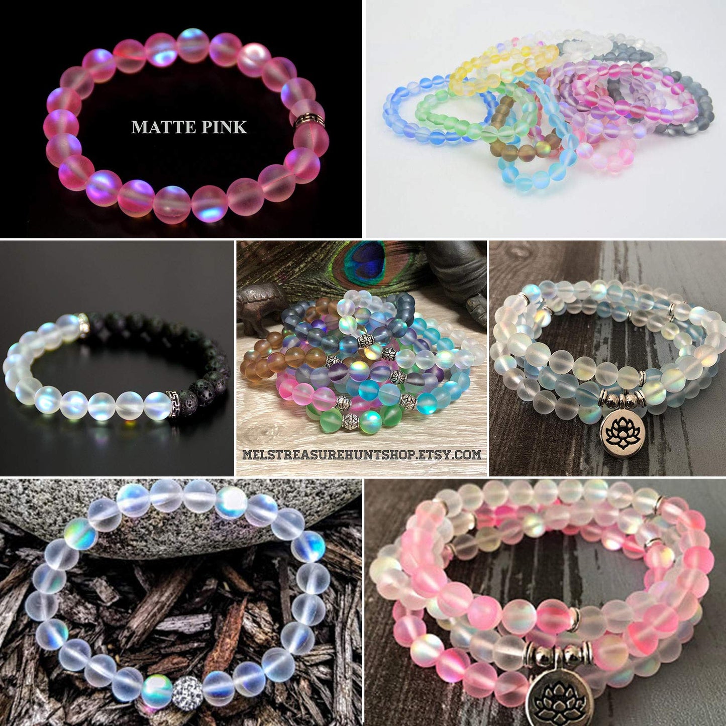 Matte Aquamarine Aurora Crystal Glass Beads, 10MM Frosted Glitter Shining Mermaid Round Loose Beads, Rainbow Holographic Synthetic Moonstone for Jewelry Making DIY Bracelet