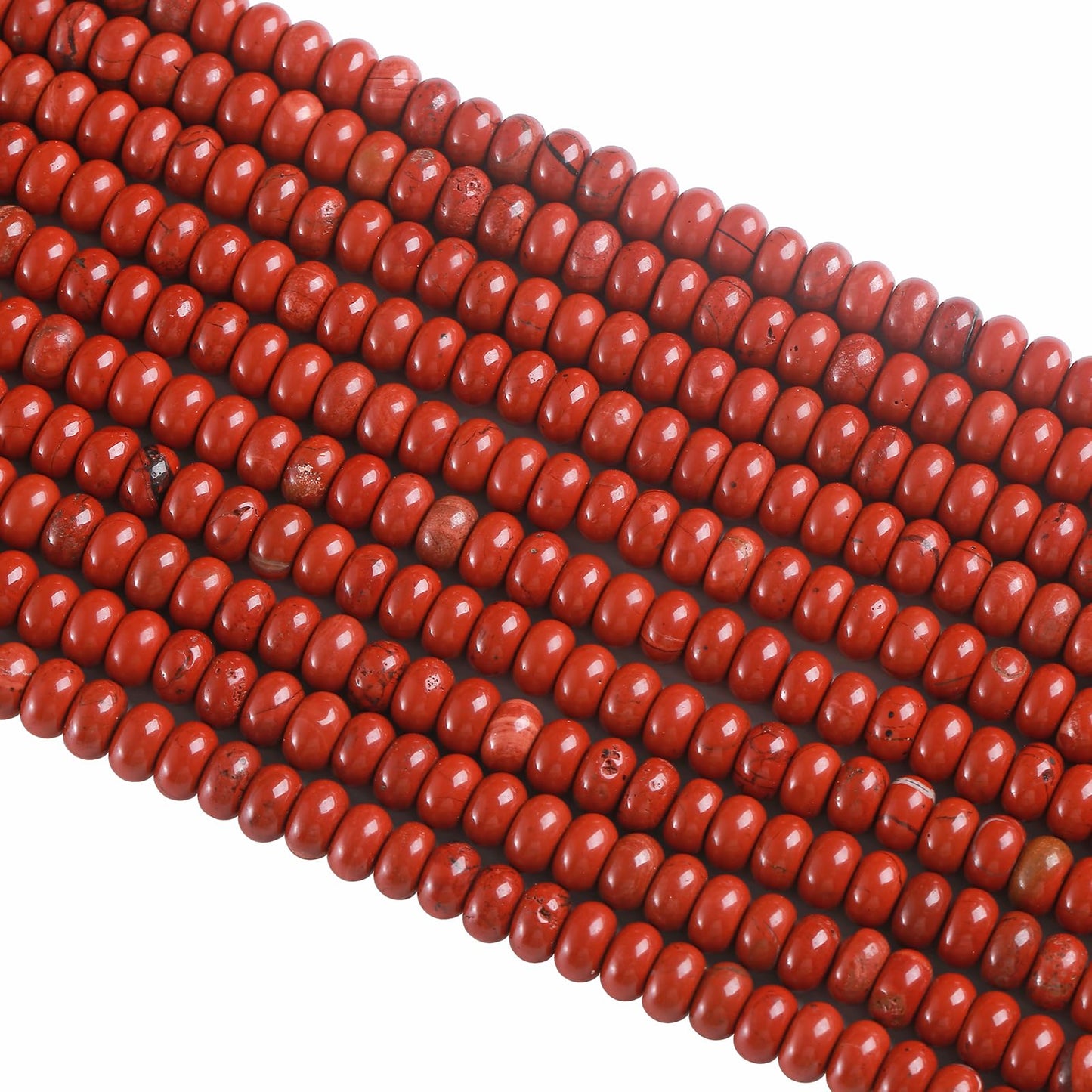 5x8MM 72PCS Chinese Red Jasper Tube Rondelle Abacus Disk Spacer Loose Beads for Jewelry Making
