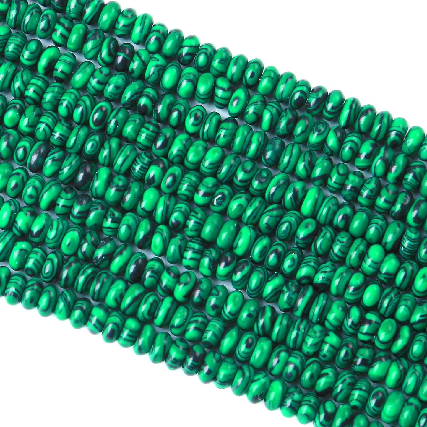 2x4MM 150PCS Malachite Tube Rondelle Abacus Disk Spacer Loose Beads for Jewelry Making