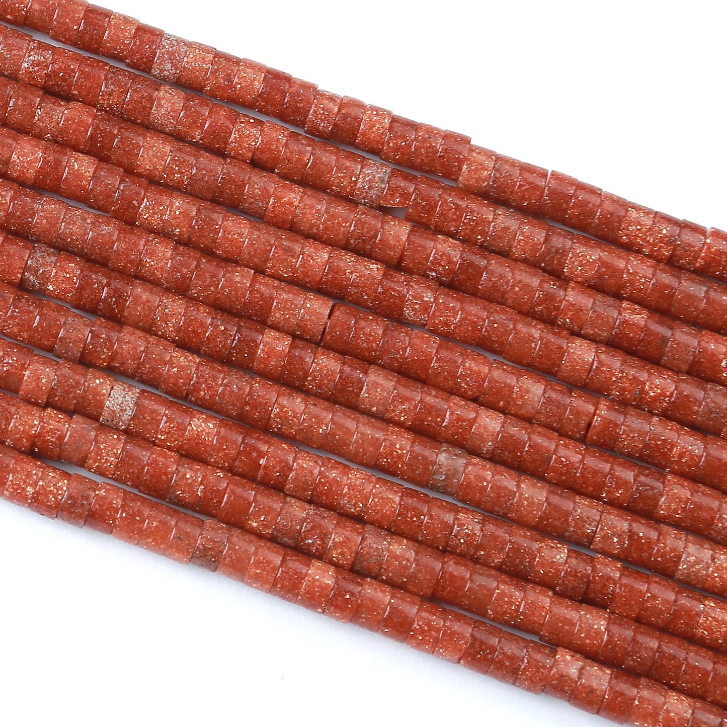 2x4MM 150PCS Gold Sandstone Tube Cylinder Rondelle Abacus Disk Spacer Loose Beads for Jewelry Making