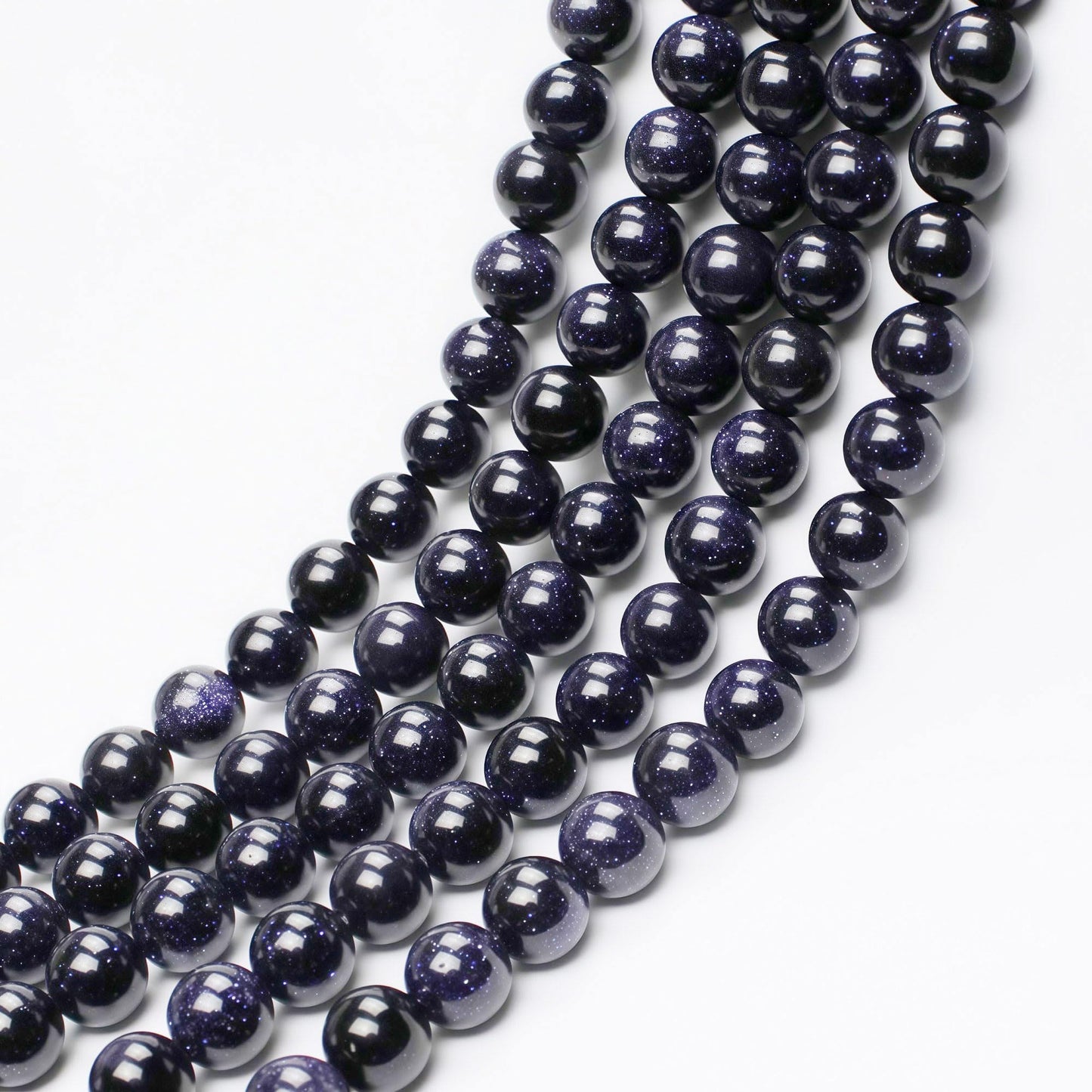 MJDCB Natural Stone Beads Blue Sand Stone Round Loose Beads for Jewelry Making DIY Bracelet Necklace (4mm)
