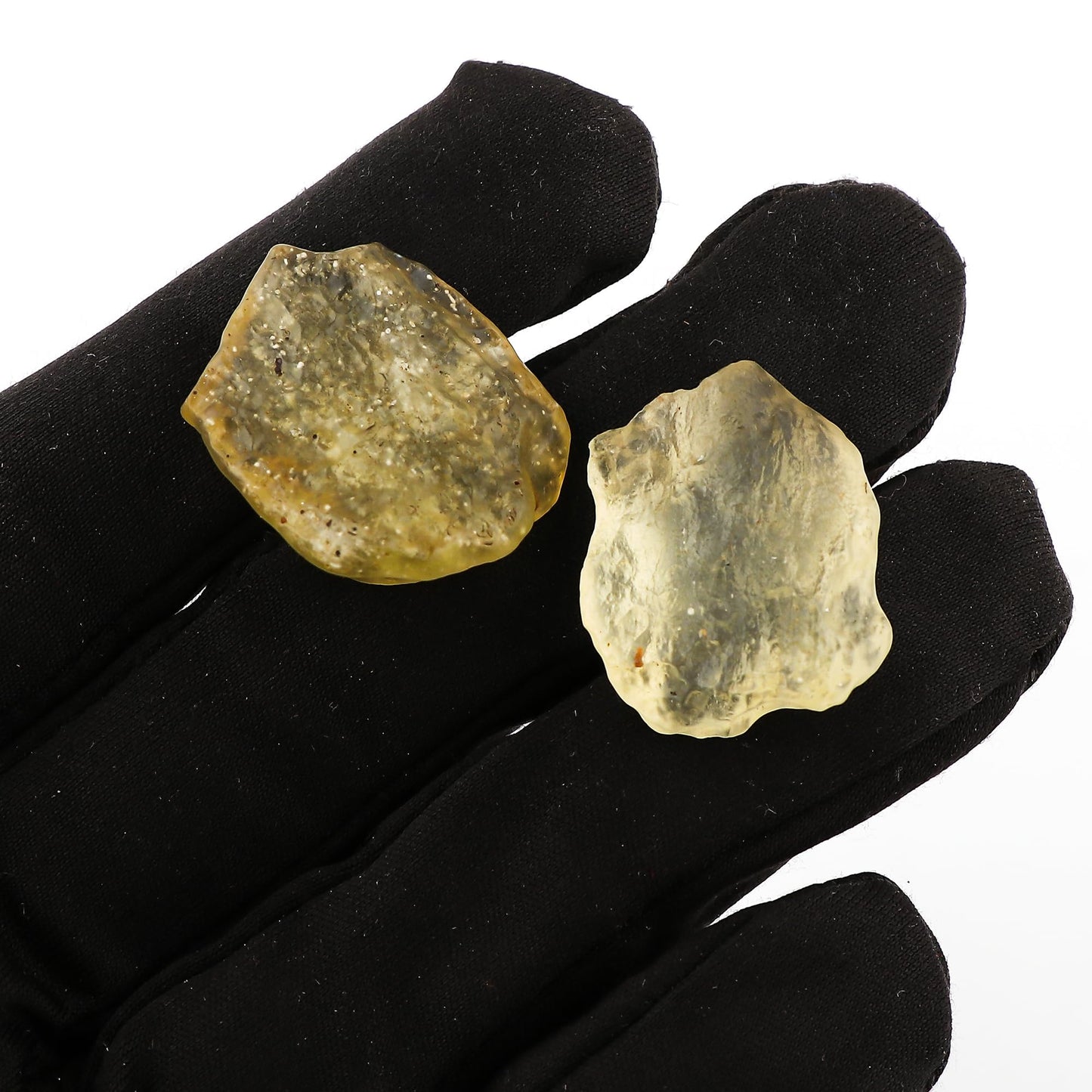 CRYSTALIS (8gm) (2pcs) Raw Libyan Desert Glass/Natural Golden Tektite, Rare Loose Gemstone Wholesale Bulk Rough Jewelry Making Supply, Wire Wrapping, DIY, Gem Collectibles (16-22mm)