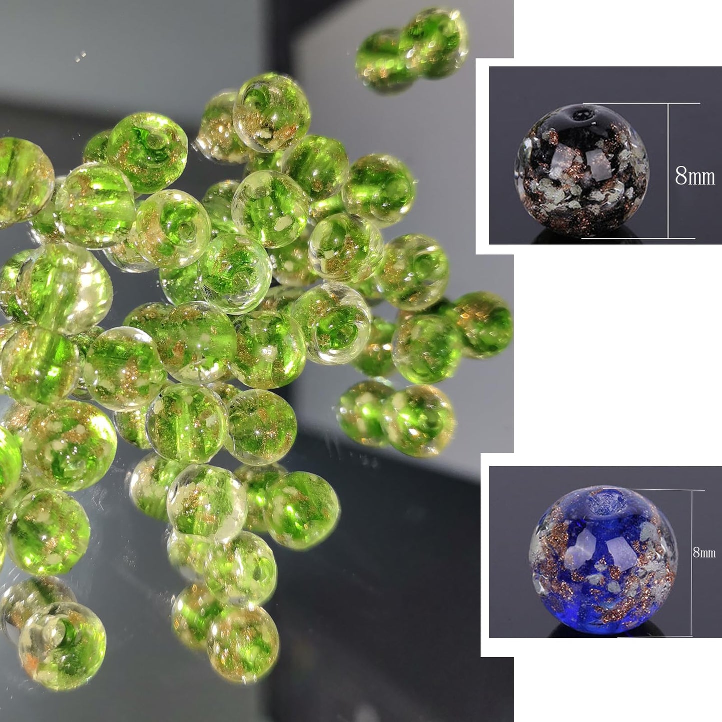 200 PCS 8mm Glow in The Dark Beads Bulk Round Luminous Glass Beads with Holes for Jewelry Making Bracelets Earrings Necklace Glow Loose Spacer Ball Bead DIY Craft Kit (White)