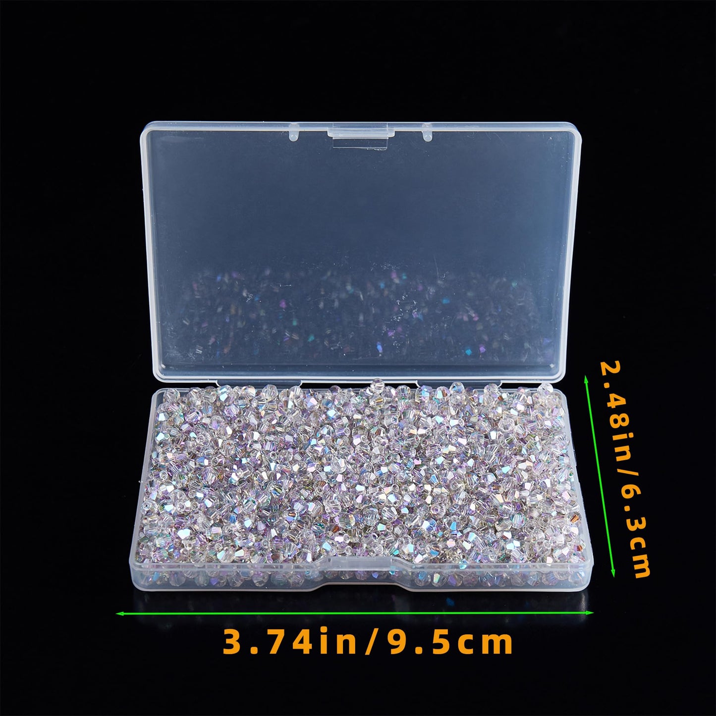 Laopottbeads 1200PCS 3mm Bicone Crystal Glass Beads for Jewelry Making, Sparkling Mini Beads for Suncatchers, DIY Bracelets & Craft Projects (AB Phantom Purple)