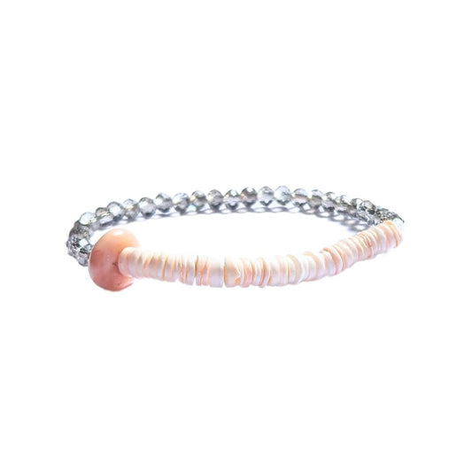 Handmade Jewelry: Crystal Bracelets for Women with Natural Gemstones - Boho Gifts by IMEL Studio (Delicate Coral Moon for consciousness and intuition)