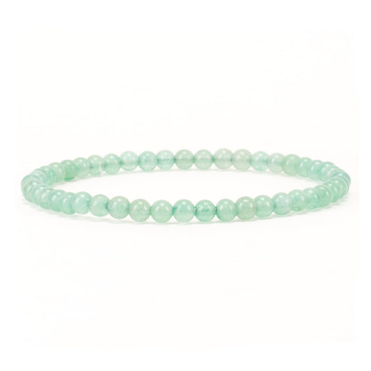 Cherry Tree Collection - Small, Medium, Large Sizes - Gemstone Beaded Bracelets For Women and Men - 4mm Round Beads (Green Aventurine, Small)