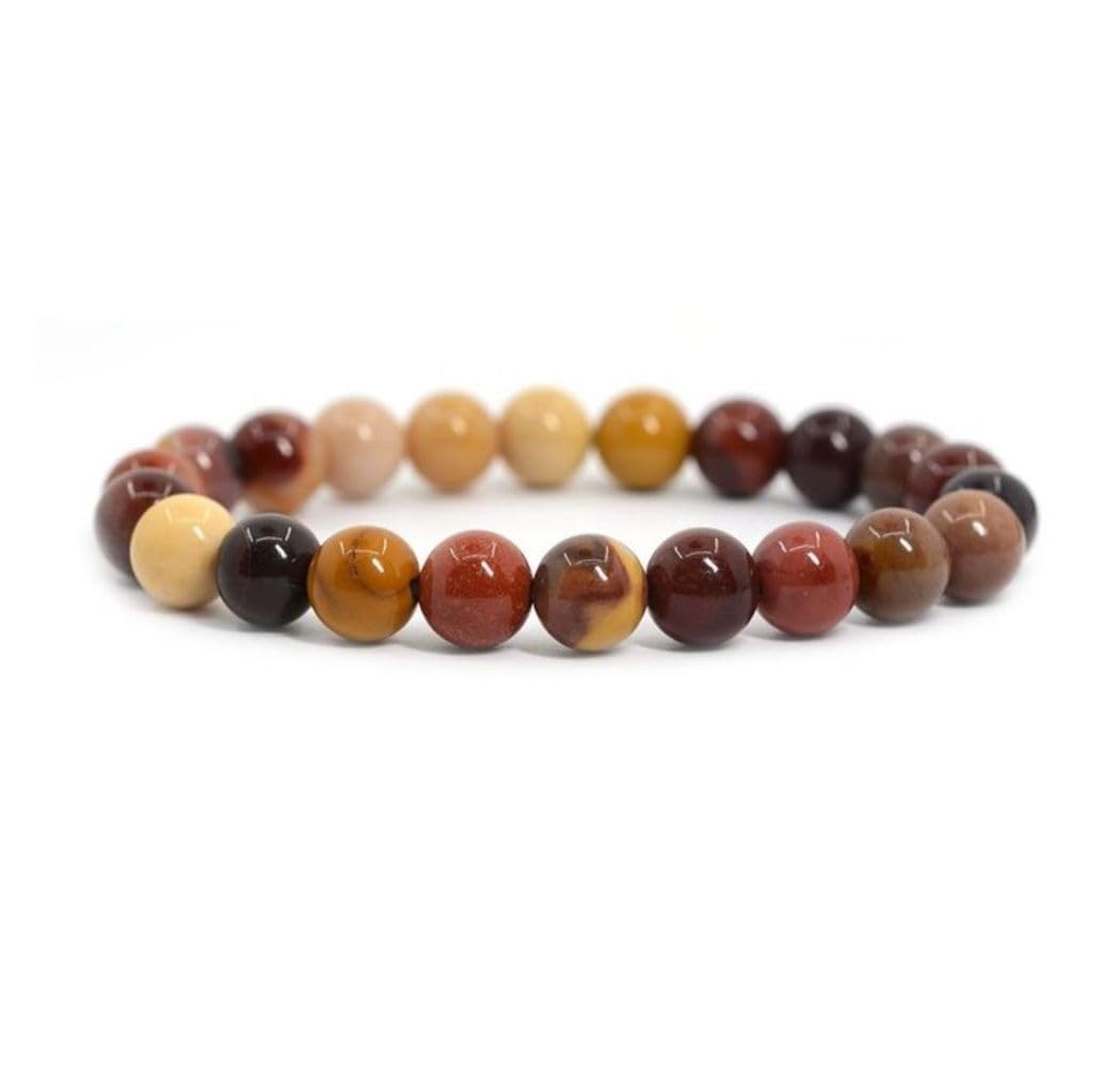 Adabele Real Natural Mookaite Jasper Gemstone Beaded Bracelet 8.5 inch Stretch Chakra Healing Crystal Stone Jewelry Women Birthday Gift (Unisex) GB8-D4