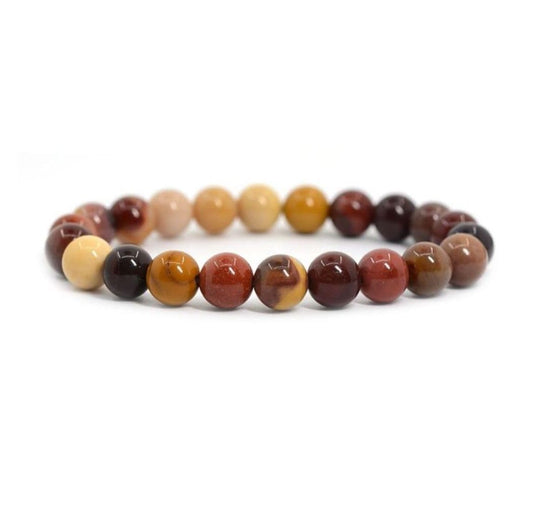 Adabele Real Natural Mookaite Jasper Gemstone Beaded Bracelet 7.5 inch Stretch Chakra Healing Crystal Stone Jewelry Women Birthday Gift (Unisex) GB8-B4