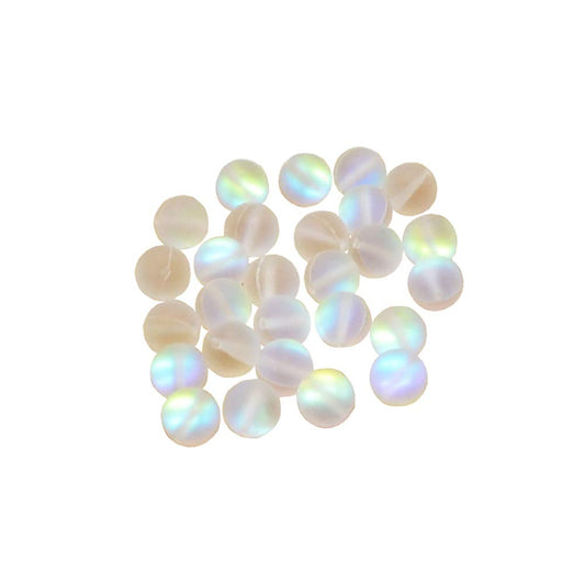 UUYYEO Matte Crystal Glass Mermaid Aurora Moonstone Beads for Jewelry Making - 6 mm, 100 pcs