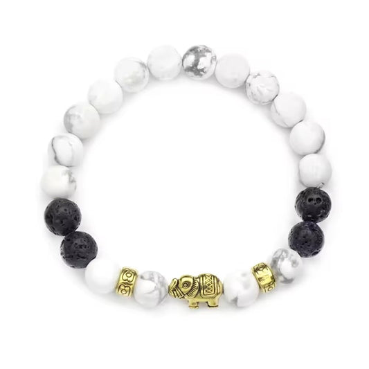 Jewellify Women's Beaded Bracelet Set | Colorful Boho Stackable Trendy Design with Crystal Accents Multilayer Bangle Bracelet | Fashion Stretch Braclets Jewelry for Women (Elephant)