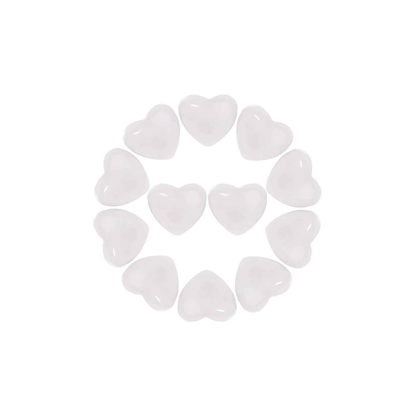 Yochus 5pcs White Crystal Natural Heart Stone Beads，12mm Healing Energy Gemstone for Jewelry Making Earring Necklace DIY