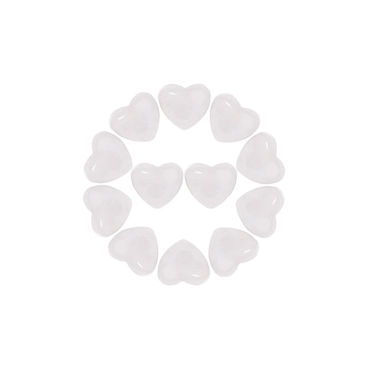 Yochus 5pcs White Crystal Natural Heart Stone Beads，12mm Healing Energy Gemstone for Jewelry Making Earring Necklace DIY