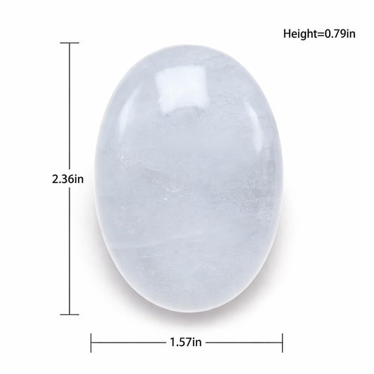 BEAUSIOO Healing Crystals for Meditation & Stress Relief, 2.4" Quartz Palm Stone for Anxiety Relief, Polished Pocket Stone with Gift Box
