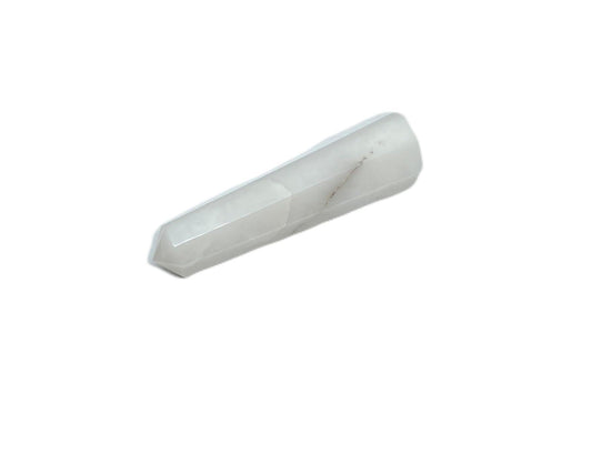 WholesaleGemShop 3 Inch (70 mm) Gemstones Snow Quartz Obelisk Tower Jumbo Facet Aura Rock Crystal Natural Polished Earth Wand Spirit