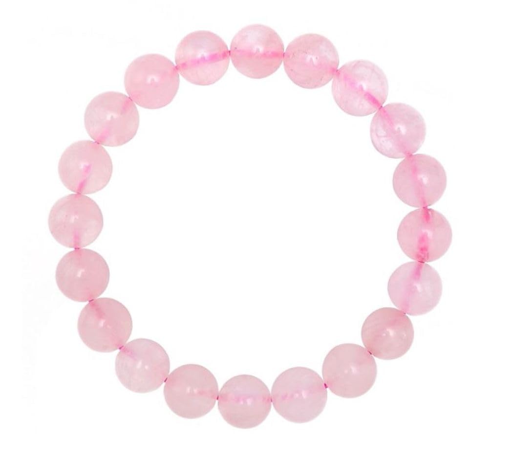 Adabele Real Natural Pink Rose Quartz Gemstone Beaded Bracelet 8 inch Stretch Chakra Healing Crystal Stone Jewelry Women Mom Gift (Unisex) GB8-C9