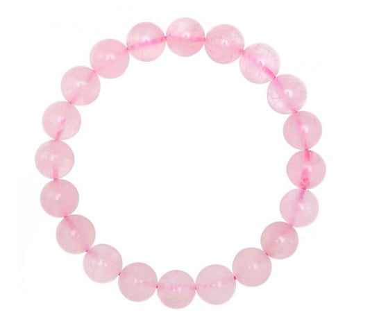 Adabele Real Natural Pink Rose Quartz Gemstone Beaded Bracelet 7 inch Stretch Chakra Healing Crystal Stone Jewelry Women Mom Gift (Unisex) GB8-9