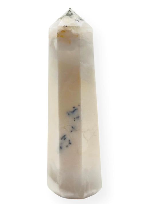 WholesaleGemShop 3 Inch (70 mm) Gemstones Dendrite Opal Obelisk Tower Jumbo Facet Aura Rock Crystal Natural Polished Earth Wand Spirit
