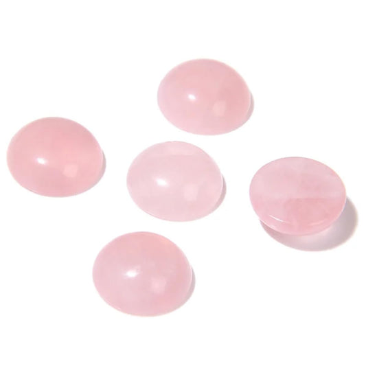20pcs 8mm Natural Stone No Hole Rose Quartz Semicircle Smooth Cabochons Beads Healing Chakra Crystal Stone Bead for Jewelry Making Rings Earrings Necklace Bracelet DIY Crafts