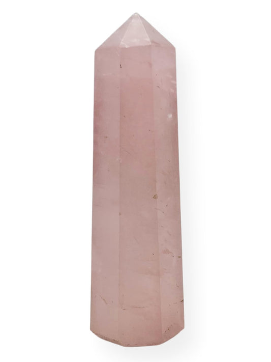 WholesaleGemShop 3 Inch (70 mm) Rose Quartz Gemstones Obelisk Tower Jumbo Facet Aura Rock Crystal Natural Polished Earth Wand Spirit