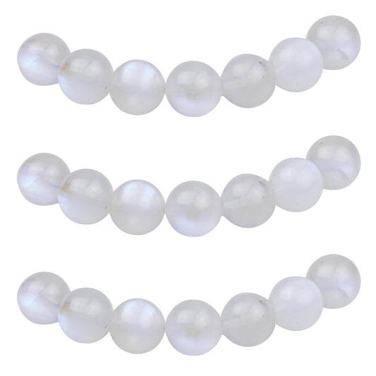 MJDCB Natural Round Stone Beads 6mm Blue Moonstone Loose Gemstone Beads for Jewelry Making Bracelet Necklace 60pcs