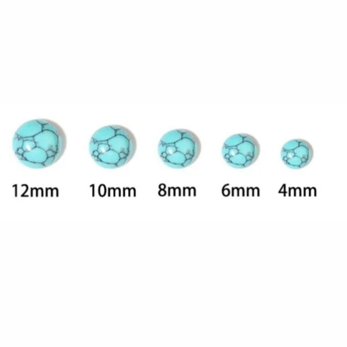 20pcs 10mm Natural Stone No Hole Turquoise Semicircle Smooth Cabochons Beads Healing Chakra Crystal Stone Bead for Jewelry Making Rings Earrings Necklace Bracelet DIY Crafts