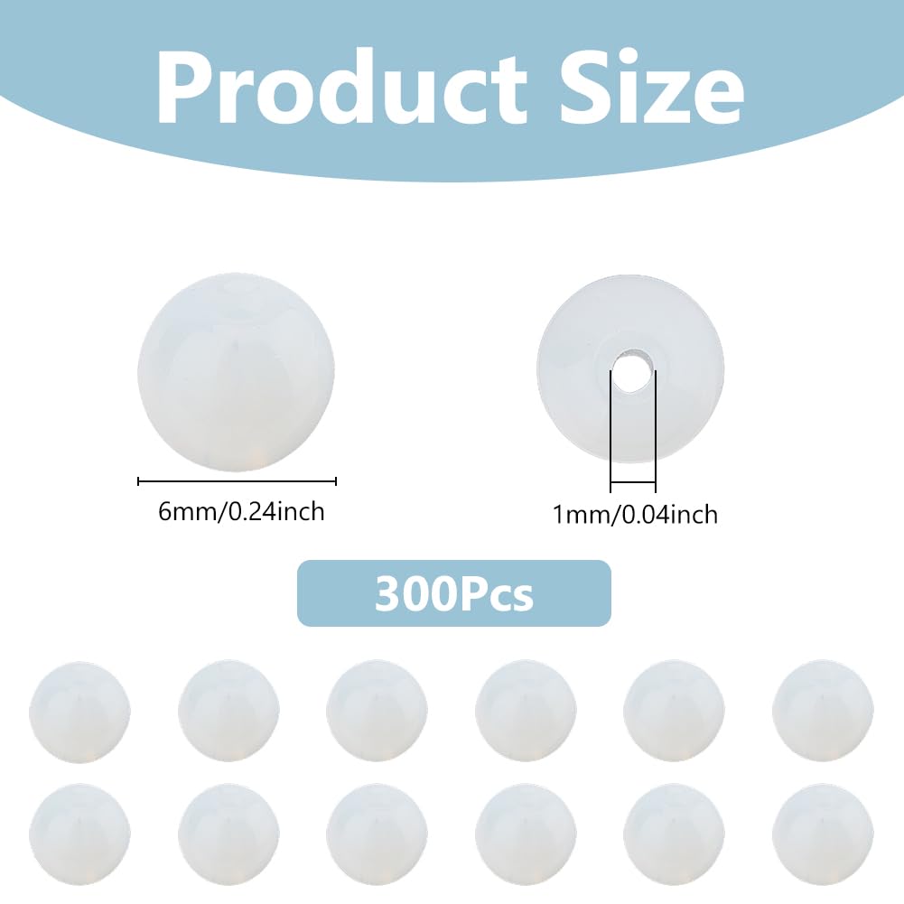 DICOSMETIC 300Pcs Natural Stone Beads Opalite Round Beads 6mm Opal Gemstone Round Bead Loose Stone Bead for Earrings Bracelets Jewelry Making, Hole: 1mm