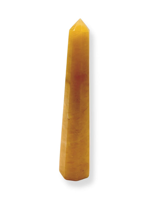 WholesaleGemShop 3 Inch (70 mm) Gemstones Yellow Jasper Obelisk Tower Jumbo Facet Aura Rock Crystal Natural Polished Earth Wand Spirit