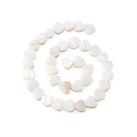 Fashewelry 44pcs Heart Freshwater Shell Beads Shell Heart Charm Sea Shells for Crafts Seashell Summer Ocean Beach Beads 8x8-9mm for Valentines Day Jewelry DIY Crafts Necklace Bracelet Earring