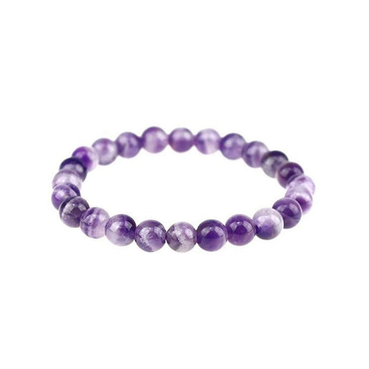Adabele Real Natural Purple Amethyst Bracelet 7.5 inch Stretch Gemstone Beaded Bracelet Chakra Healing Crystal Stone Jewelry Women Mom Gift (Unisex) GB8-B16