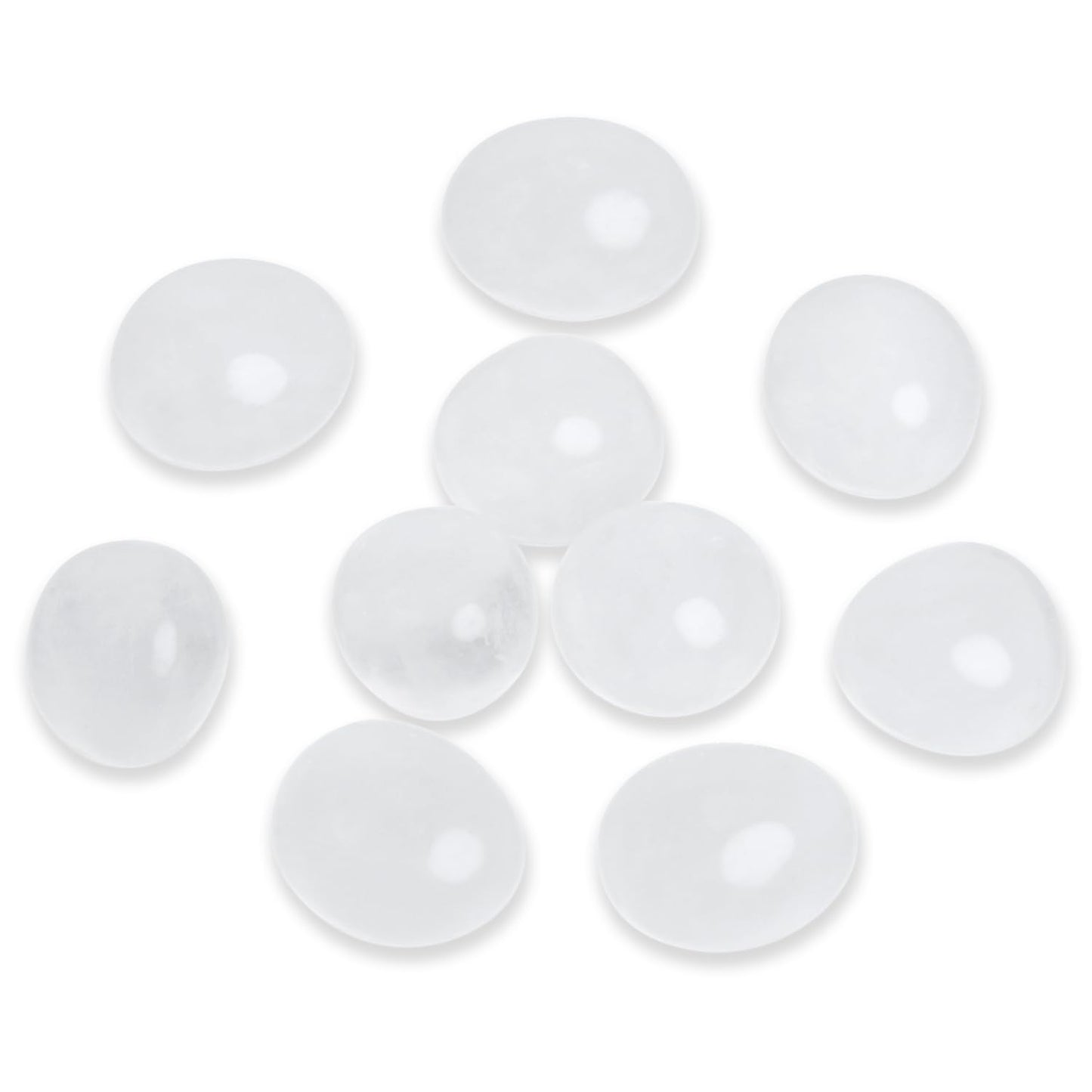 Namzi 10 Packs of Brazilian Tumbled Polished Natural Quartz Crystals, Crystals and Healing Stones Quartz Bulk for Wicca, Reiki, Healing Energy, Chakra Stones, Witchcraft Supplies(0.5LB)
