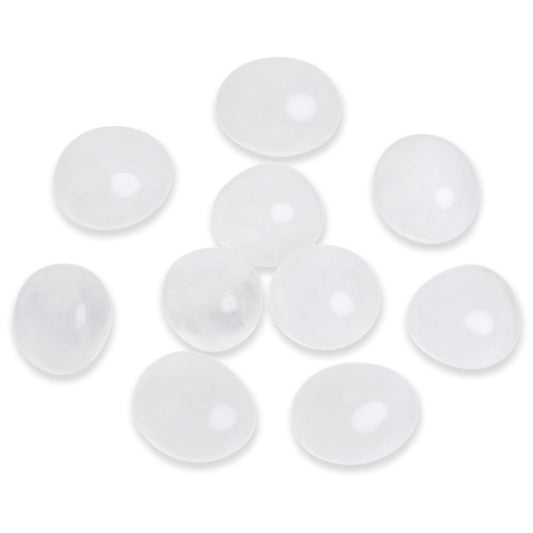 Namzi 10 Packs of Brazilian Tumbled Polished Natural Quartz Crystals, Crystals and Healing Stones Quartz Bulk for Wicca, Reiki, Healing Energy, Chakra Stones, Witchcraft Supplies(0.5LB)