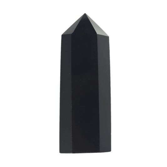 Large Black Obsidian Crystal Tower Healing Crystal Wand For Spiritual Use Hexagonal Point Reiki Chakra Gemstone Home Office Decor