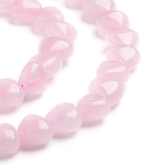 Fashewelry 98pcs Natural Rose Quartz Heart Beads Energy Healing Chakra Stone Loose Beads Polished Crystal Gemstone Spacer Beads for Earring Bracelet Necklace Jewelry Making, 7.2-9x8.3-8.7mm