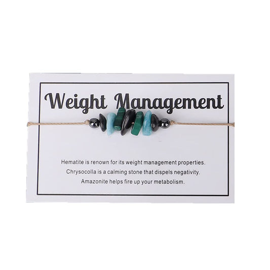 tenghong2021 Chakra Crystal Beaded Bracelet with Wish Card Adjustable Spiritual Anxiety Stone Beads Braide String Bracelet Yoga Meditation for Women Men Jewelry Birthday Gifts-Weight Management