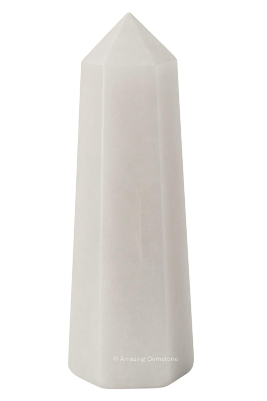 Amazing Gemstone Snow Quartz Crystal Towers - Natural Healing Crystal Point Obelisk for Reiki Healing and Crystal Grid (3" to 4" INCH)