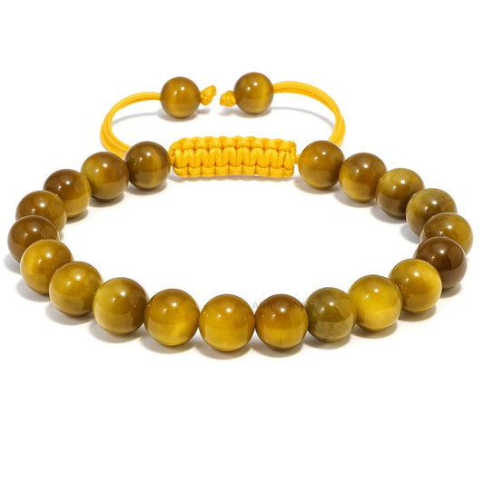ANAYA AGATE Healing Crystal Bracelet – Chic Gemstone Bracelet for Men and Women – 8mm Round Bead Bracelets for Spiritual Healing, Protection, Positive Energy - Tiger Cats Eye