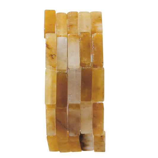 BEADIA Natural Yellow Jade Tube Beads 13x4mm 30pcs Rectangle Loose Semi Gemstone Beads for Jewelry Making Design
