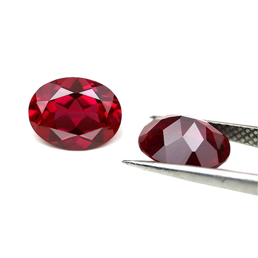 Ximimark 10Pcs Oval Shape Cut Red Mozambique Loose Gemstone 7x5mm