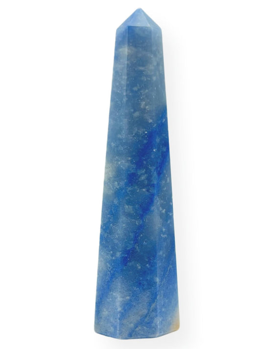 WholesaleGemShop 3 Inch (70 mm) Gemstones Dumortierite Obelisk Tower Jumbo Facet Aura Rock Crystal Natural Polished Earth Wand Spirit