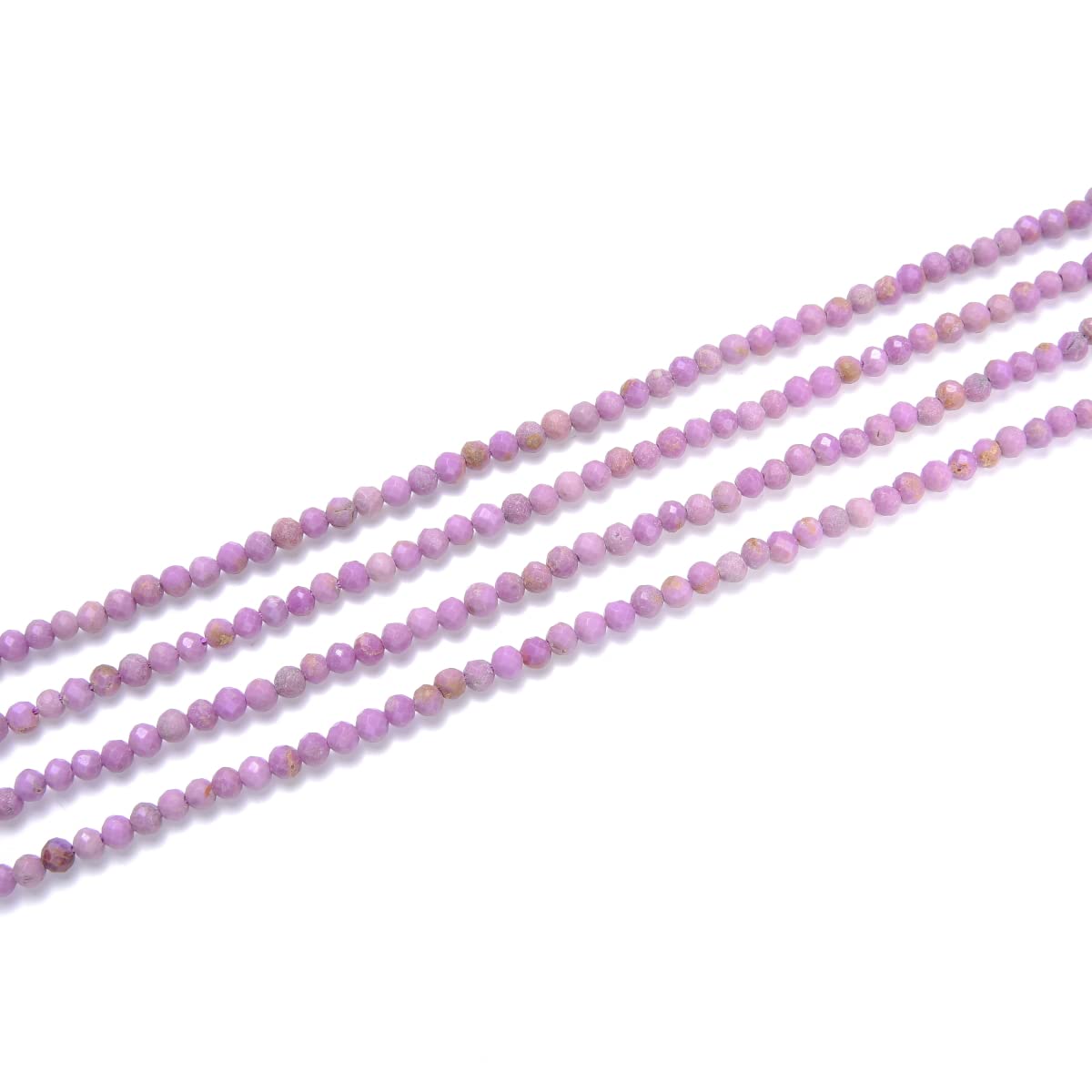 Adabele 30 Inch Natural Purple Phosphosiderite Healing Gemstone 4mm (0.16 Inch) Tiny Small Faceted Round Loose Beads Stone Spacer (200-220pcs) for Craft Jewelry Making GK4-25