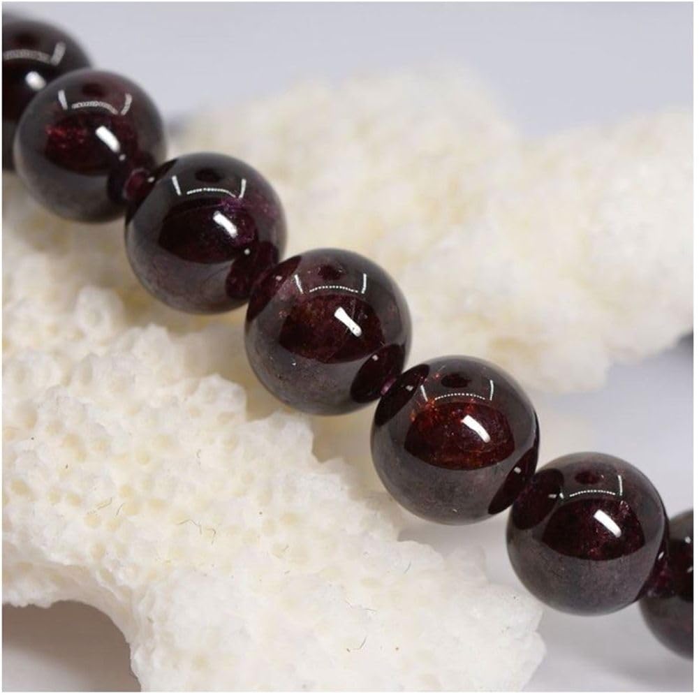 Adabele Real Natural Garnet Bracelet 8 inch Stretch Gemstone Beaded Bracelet Chakra Healing Crystal Stone Jewelry Women Mom Gift (Unisex) GB8-C8