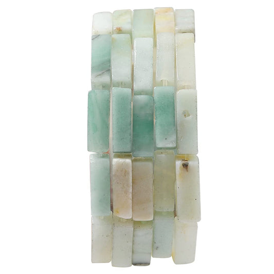 BEADIA Natural Amazonite Tube Beads 13x4mm 30pcs Rectangle Loose Semi Gemstone Beads for Jewelry Making Design