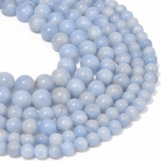 Yochus 60pcs 6mm Grayish Blue Persian Jade Energy Healing Round Bulk Gemstone Beads for Jewelry Making Bracelet Necklace Earring DIY